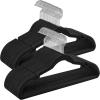 imageSONGMICS Velvet Hangers 30 Pack NonSlip Clothes Hangers Suit Hangers with Shoulder Notches Pants Bar 360 Swivel Hook SpaceSaving for Closet Ink Black UCRF029B03Black