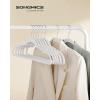 imageSONGMICS Velvet Hangers 30 Pack NonSlip Clothes Hangers Suit Hangers with Shoulder Notches Pants Bar 360 Swivel Hook SpaceSaving for Closet Ink Black UCRF029B03White