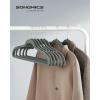 imageSONGMICS Velvet Hangers 30 Pack NonSlip Clothes Hangers Suit Hangers with Shoulder Notches Pants Bar 360 Swivel Hook SpaceSaving for Closet Ink Black UCRF029B03Gray