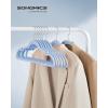 imageSONGMICS Velvet Hangers 30 Pack NonSlip Clothes Hangers Suit Hangers with Shoulder Notches Pants Bar 360 Swivel Hook SpaceSaving for Closet Ink Black UCRF029B03Pale Blue