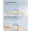 imageSONGMICS Velvet Hangers 30 Pack NonSlip Clothes Hangers Suit Hangers with Shoulder Notches Pants Bar 360 Swivel Hook SpaceSaving for Closet Ink Black UCRF029B03Pale Blue
