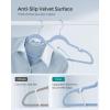 imageSONGMICS Velvet Hangers 30 Pack NonSlip Clothes Hangers Suit Hangers with Shoulder Notches Pants Bar 360 Swivel Hook SpaceSaving for Closet Ink Black UCRF029B03Pale Blue