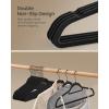 imageSONGMICS Velvet Hangers Set of 50 Clothes Hanger with Rose Gold Swivel Hook NonSlip and SpaceSaving 02Inch Thick 171Inch Long for Coat Shirt Dress Pants Tie Coral Pink UCRF21PK50Black  Ink Black