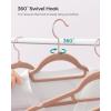 imageSONGMICS Velvet Hangers Set of 50 Clothes Hanger with Rose Gold Swivel Hook NonSlip and SpaceSaving 02Inch Thick 171Inch Long for Coat Shirt Dress Pants Tie Coral Pink UCRF21PK50Rose Gold  Caramel Brown