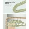 imageSONGMICS Velvet Hangers Set of 50 Clothes Hanger with Rose Gold Swivel Hook NonSlip and SpaceSaving 02Inch Thick 171Inch Long for Coat Shirt Dress Pants Tie Coral Pink UCRF21PK50Rose Gold  Lime Green