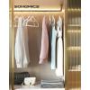 imageSONGMICS Velvet Hangers Set of 50 Clothes Hanger with Rose Gold Swivel Hook NonSlip and SpaceSaving 02Inch Thick 171Inch Long for Coat Shirt Dress Pants Tie Coral Pink UCRF21PK50Rose Gold  Cloud White