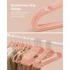 imageSONGMICS Velvet Hangers Set of 50 Clothes Hanger with Rose Gold Swivel Hook NonSlip and SpaceSaving 02Inch Thick 171Inch Long for Coat Shirt Dress Pants Tie Coral Pink UCRF21PK50Rose Gold  Coral Pink
