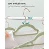 imageSONGMICS Velvet Hangers Set of 50 Clothes Hanger with Rose Gold Swivel Hook NonSlip and SpaceSaving 02Inch Thick 171Inch Long for Coat Shirt Dress Pants Tie Coral Pink UCRF21PK50Rose Gold  Lime Green