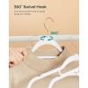 imageSONGMICS Velvet Hangers Set of 50 Clothes Hanger with Rose Gold Swivel Hook NonSlip and SpaceSaving 02Inch Thick 171Inch Long for Coat Shirt Dress Pants Tie Coral Pink UCRF21PK50Rose Gold  Cloud White