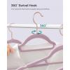 imageSONGMICS Velvet Hangers Set of 50 Clothes Hanger with Rose Gold Swivel Hook NonSlip and SpaceSaving 02Inch Thick 171Inch Long for Coat Shirt Dress Pants Tie Coral Pink UCRF21PK50Rose Gold  Lavender Purple