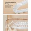 imageSONGMICS Velvet Hangers Set of 50 Clothes Hanger with Rose Gold Swivel Hook NonSlip and SpaceSaving 02Inch Thick 171Inch Long for Coat Shirt Dress Pants Tie Coral Pink UCRF21PK50Rose Gold  Cloud White