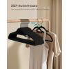 imageSONGMICS Velvet Hangers Set of 50 Clothes Hanger with Rose Gold Swivel Hook NonSlip and SpaceSaving 02Inch Thick 171Inch Long for Coat Shirt Dress Pants Tie Coral Pink UCRF21PK50Black  Ink Black