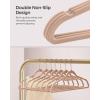 imageSONGMICS Velvet Hangers Set of 50 Clothes Hanger with Rose Gold Swivel Hook NonSlip and SpaceSaving 02Inch Thick 171Inch Long for Coat Shirt Dress Pants Tie Coral Pink UCRF21PK50Rose Gold  Caramel Brown