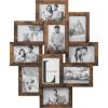 imageSONGMICS 4x6 Collage Picture Frames for Wall Decor 10 Pack Family Photo Collage Frame Set for Gallery Glass Front Assembly Required Ink BlackRustic Brown