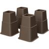 imageSONGMICS Bed Risers 4Pack Furniture Risers Heavy Duty Bed Lifts in Heights of 3 5 or 8 Inches Lifts up to 1300 lb for Sofa Table Legs Extenders Black UCDG001B01Brown
