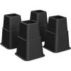 imageSONGMICS Bed Risers 4Pack Furniture Risers Heavy Duty Bed Lifts in Heights of 3 5 or 8 Inches Lifts up to 1300 lb for Sofa Table Legs Extenders Black UCDG001B01Black