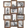 imageSONGMICS Collage Picture Frames 4x6 for Wall Decor Set of 12 Multi Family Photo for Gallery Decor Hanging Display Assembly Required Ink BlackRustic Brown