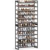 imageSONGMICS Shoe Rack 12Tier Shoe Organizer Metal Shoe Storage for Garage Entryway Set of 2 6Tier Stackable Shoe Shelf with Adjustable Flat or Angled Shelves Holds 4860 Pairs Black ULMR12BBlack