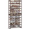 imageSONGMICS Shoe Rack 12Tier Shoe Organizer Metal Shoe Storage for Garage Entryway Set of 2 6Tier Stackable Shoe Shelf with Adjustable Flat or Angled Shelves Holds 4860 Pairs Black ULMR12BBronze
