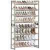 imageSONGMICS Shoe Rack 8Tier Shoe Organizer Metal Rack for Garage Set of 2 4Tier Stackable Shelf with Adjustable Flat or Angled Shelves 3240 Pairs Ink Black ULMR08BCappuccino Beige