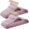 imageSONGMICS Velvet Hangers Set of 50 Clothes Hanger with Rose Gold Swivel Hook NonSlip and SpaceSaving 02Inch Thick 171Inch Long for Coat Shirt Dress Pants Tie Coral Pink UCRF21PK50Rose Gold  Lavender Purple