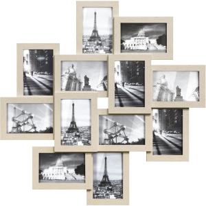 imageSONGMICS 4x6 Collage Picture Frames 12Pack Photo Collage Frame for Wall Decor Glass Front Assembly Required Rustic BrownNatural Beige