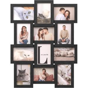 imageSONGMICS Collage Picture Frames 4x6 for Wall Decor Set of 12 Multi Family Photo for Gallery Decor Hanging Display Assembly Required Ink BlackInk Black