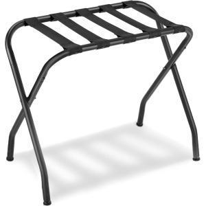 imageSONGMICS Luggage Rack Pack of 2 Luggage Racks for Guest Room Suitcase Stand Steel Frame Foldable for Bedroom Black URLR64B2Black