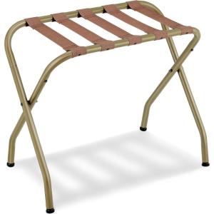 imageSONGMICS Luggage Rack Pack of 2 Luggage Racks for Guest Room Suitcase Stand Steel Frame Foldable for Bedroom Black URLR64B2Golden
