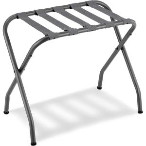 imageSONGMICS Luggage Rack Pack of 2 Luggage Racks for Guest Room Suitcase Stand Steel Frame Foldable for Bedroom Black URLR64B2Gray