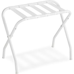 imageSONGMICS Luggage Rack Pack of 2 Luggage Racks for Guest Room Suitcase Stand Steel Frame Foldable for Bedroom Black URLR64B2White