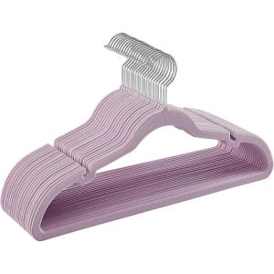 imageSONGMICS Velvet Hangers 30 Pack NonSlip Clothes Hangers Suit Hangers with Shoulder Notches Pants Bar 360 Swivel Hook SpaceSaving for Closet Ink Black UCRF029B03Pale Purple