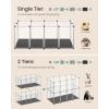 imageSONGMICS 20 Panels Guinea Pig PlaypenRemovable Oxford Fabric MatSmall Animal Pen Pet Fence IndoorDIY Plastic Enclosure for Hamsters Rabbits Hedgehogs 492 x 248 x 165 Inches White ULPC009W01571L x 283W x 224H