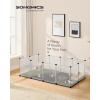 imageSONGMICS 20 Panels Guinea Pig PlaypenRemovable Oxford Fabric MatSmall Animal Pen Pet Fence IndoorDIY Plastic Enclosure for Hamsters Rabbits Hedgehogs 492 x 248 x 165 Inches White ULPC009W01492L x 248W x 165H