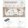 imageSONGMICS 20 Panels Pet Playpen with Floor Small Animal Playpen Pet Fence Indoor DIY Plastic Enclosure for Guinea Pigs Bunny Hamsters Hedgehogs 492 x 248 x 165 Inches White ULPC001W01White