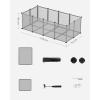 imageSONGMICS 20 Panels Pet Playpen with Floor Small Animal Playpen Pet Fence Indoor DIY Plastic Enclosure for Guinea Pigs Bunny Hamsters Hedgehogs 492 x 248 x 165 Inches White ULPC001W01Gray