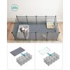 imageSONGMICS 20 Panels Pet Playpen with Floor Small Animal Playpen Pet Fence Indoor DIY Plastic Enclosure for Guinea Pigs Bunny Hamsters Hedgehogs 492 x 248 x 165 Inches White ULPC001W01Gray