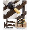 imageSONGMICS 30Bottle Wine Rack 5Tier Freestanding Floor Bamboo Wine Holder Display Stand Shelves Wave Bars Espresso UKWR25BRWalnut