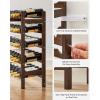 imageSONGMICS 30Bottle Wine Rack 5Tier Freestanding Floor Bamboo Wine Holder Display Stand Shelves Wave Bars Espresso UKWR25BRWalnut