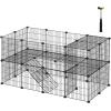 imageSONGMICS 36 Panels Pet Playpen Small Animal Playpen Rabbit Guinea Pig Cage Zip Ties Included Metal Wire ApartmentStyle TwoStory Pet Premium Villa for Bunnies Puppies Indoor Use White ULPI02WBlack