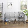 imageSONGMICS 36 Panels Pet Playpen Small Animal Playpen Rabbit Guinea Pig Cage Zip Ties Included Metal Wire ApartmentStyle TwoStory Pet Premium Villa for Bunnies Puppies Indoor Use White ULPI02WBlack