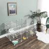 imageSONGMICS 36 Panels Pet Playpen Small Animal Playpen Rabbit Guinea Pig Cage Zip Ties Included Metal Wire ApartmentStyle TwoStory Pet Premium Villa for Bunnies Puppies Indoor Use White ULPI02WWhite