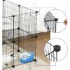 imageSONGMICS 36 Panels Pet Playpen Small Animal Playpen Rabbit Guinea Pig Cage Zip Ties Included Metal Wire ApartmentStyle TwoStory Pet Premium Villa for Bunnies Puppies Indoor Use White ULPI02WBlack