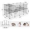 imageSONGMICS 36 Panels Pet Playpen Small Animal Playpen Rabbit Guinea Pig Cage Zip Ties Included Metal Wire ApartmentStyle TwoStory Pet Premium Villa for Bunnies Puppies Indoor Use White ULPI02WBlack