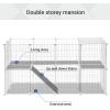 imageSONGMICS 36 Panels Pet Playpen Small Animal Playpen Rabbit Guinea Pig Cage Zip Ties Included Metal Wire ApartmentStyle TwoStory Pet Premium Villa for Bunnies Puppies Indoor Use White ULPI02WWhite