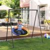 imageSONGMICS 40Inch Saucer Swing for Kids Outdoor 700 lb Load Capacity Tree Swing includes Hanging Kit Blue Orange Yellow and Black UGSW001Y02
