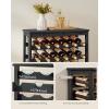 imageSONGMICS 42Bottle Wine Rack Free Standing Floor 7Tier Display Wine Storage Shelves with Table Top Bamboo WobbleFree Bottle Holder for Kitchen Bar Dining Room Living Room Walnut Color UKWR27WLInk Black