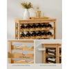 imageSONGMICS 42Bottle Wine Rack Free Standing Floor 7Tier Display Wine Storage Shelves with Table Top Bamboo WobbleFree Bottle Holder for Kitchen Bar Dining Room Living Room Walnut Color UKWR27WLNatural