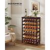 imageSONGMICS 42Bottle Wine Rack Free Standing Floor 7Tier Display Wine Storage Shelves with Table Top Bamboo WobbleFree Bottle Holder for Kitchen Bar Dining Room Living Room Walnut Color UKWR27WLEspresso
