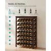 imageSONGMICS 42Bottle Wine Rack Free Standing Floor 7Tier Display Wine Storage Shelves with Table Top Bamboo WobbleFree Bottle Holder for Kitchen Bar Dining Room Living Room Walnut Color UKWR27WLEspresso